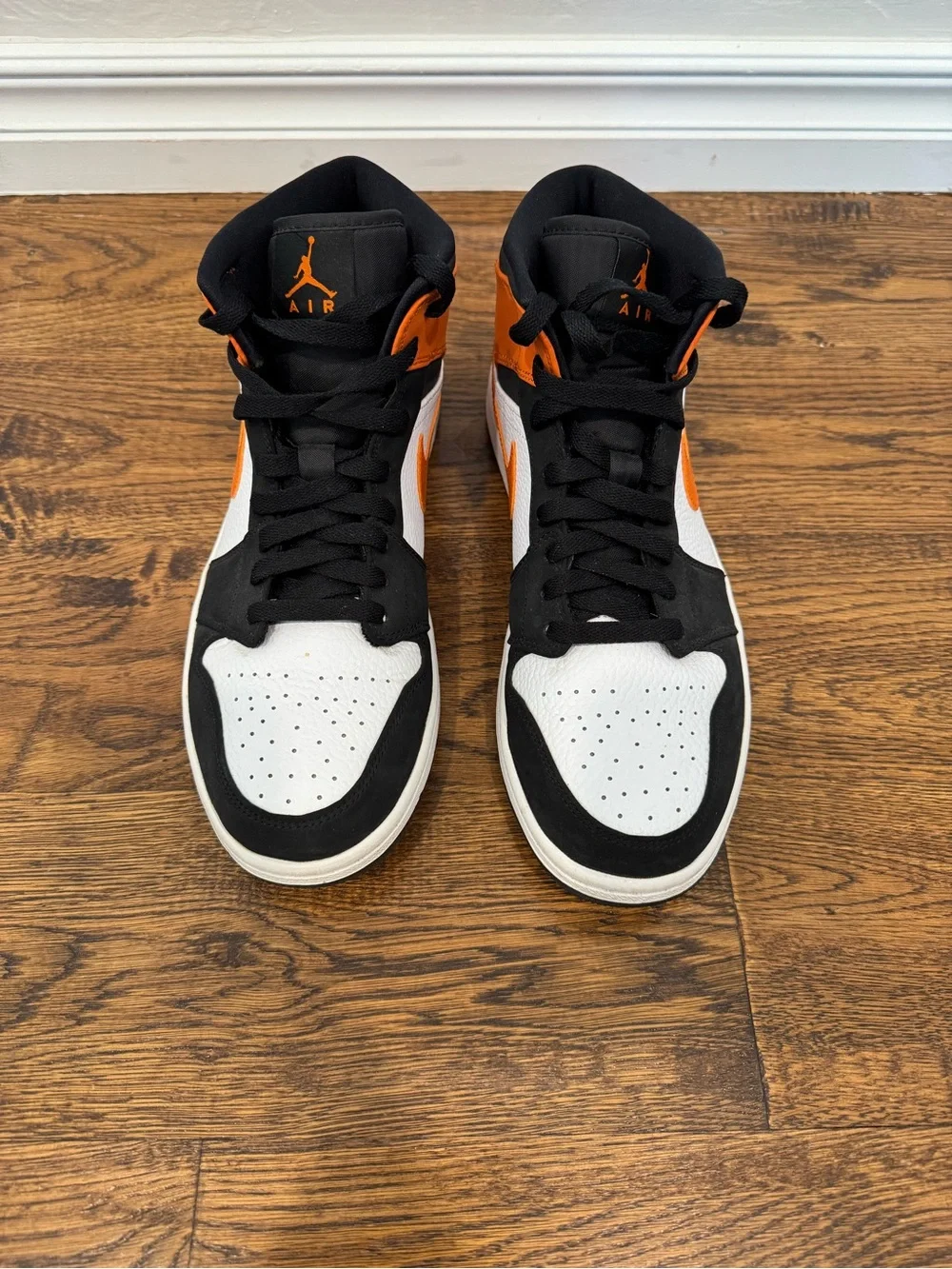 Air Jordan 1 Mid Shattered Backboard Orange Black White Men’s 10.5